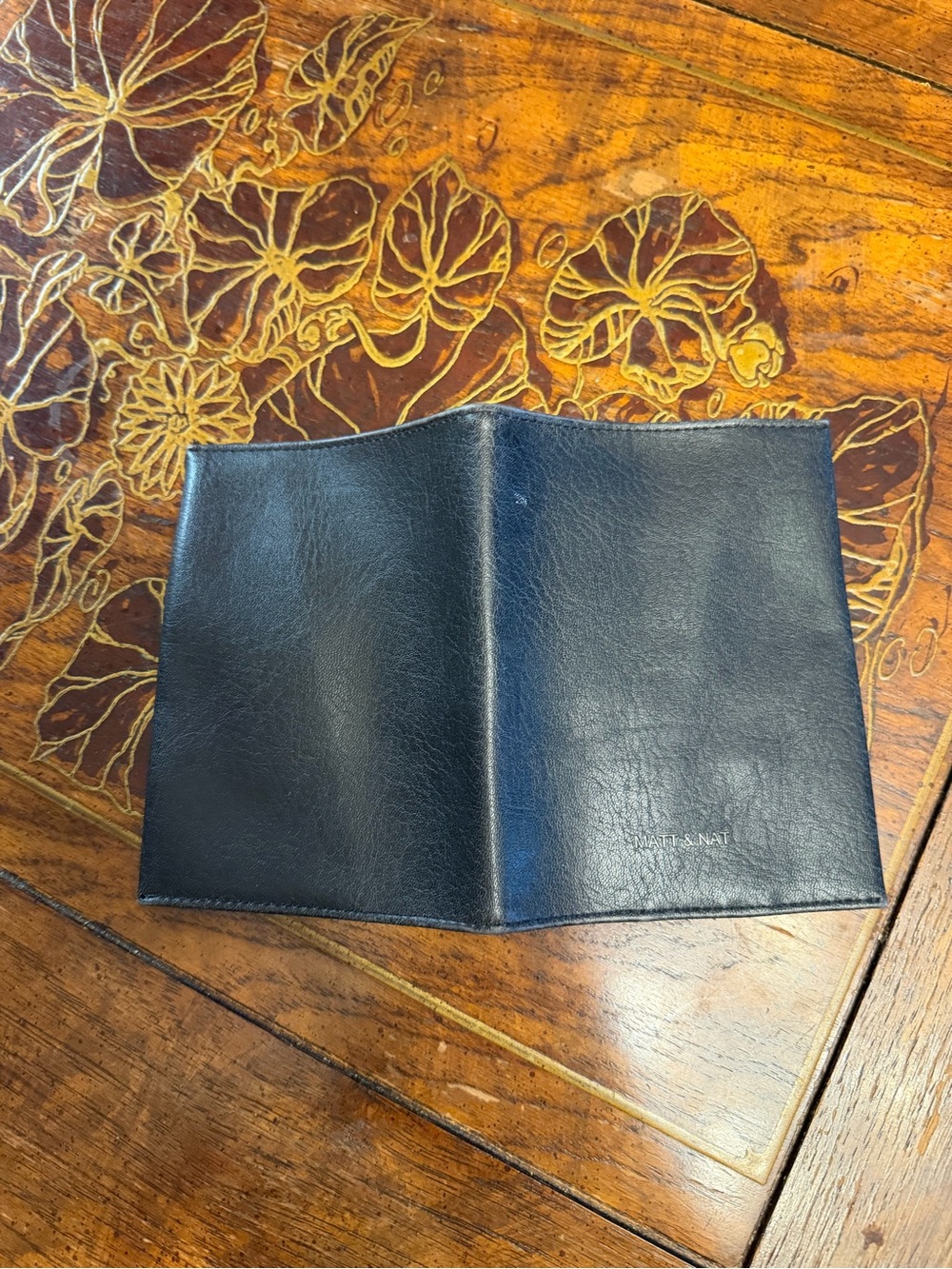 Matt & Nat Black Leather Passport Cover